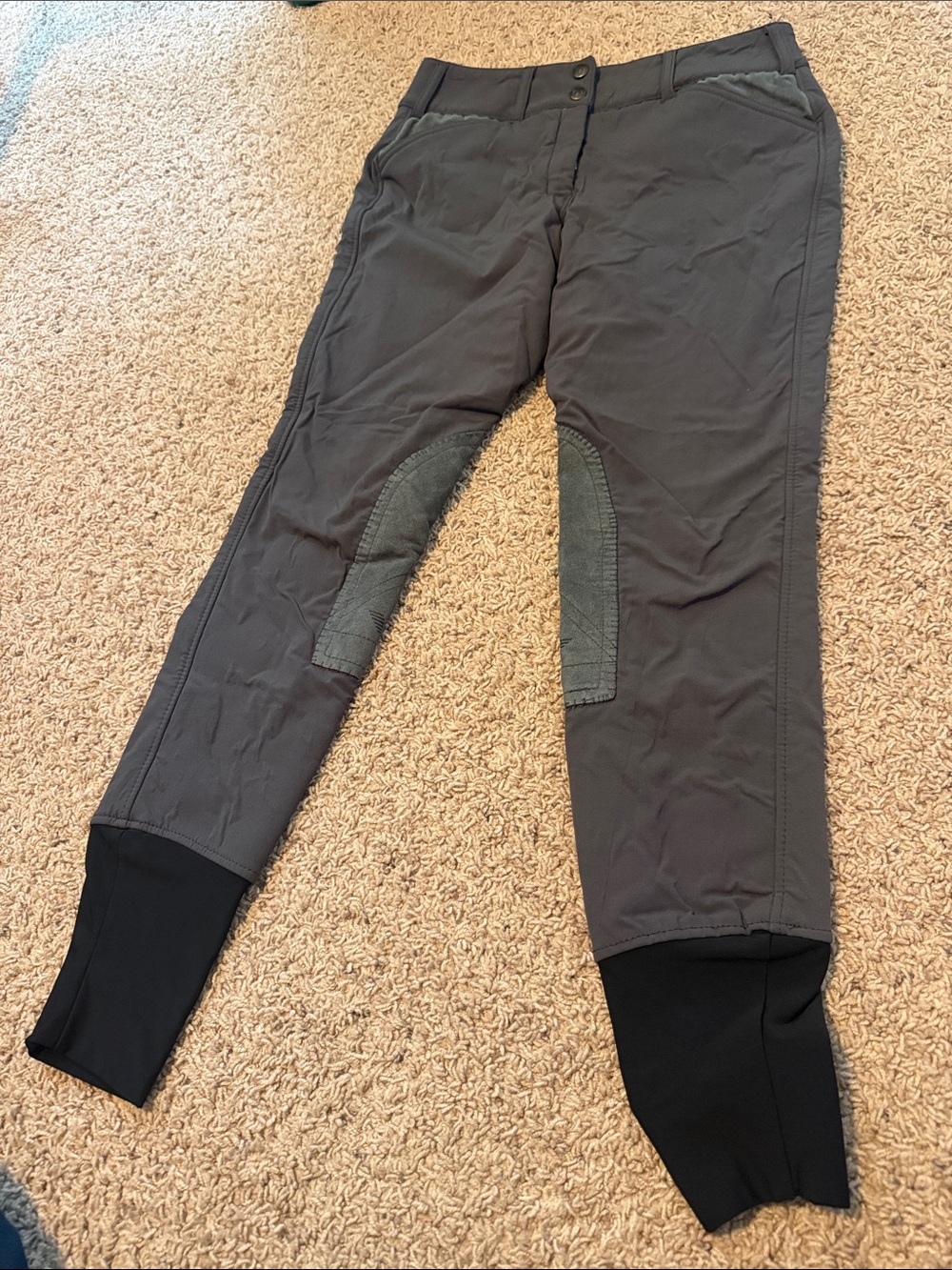 Women's Charcoal Joggers with Black Ankle Panels